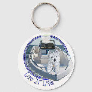 Llavero Westie Luv N Life en un barco