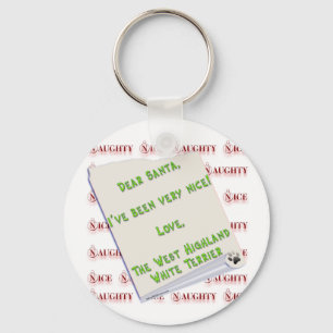 Llavero Westie Naughty o Nice Keychain