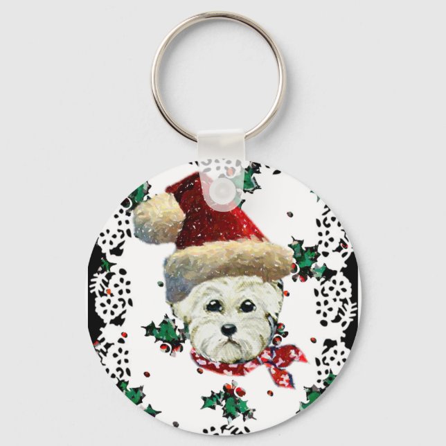 Llavero Westie Santa (Anverso)