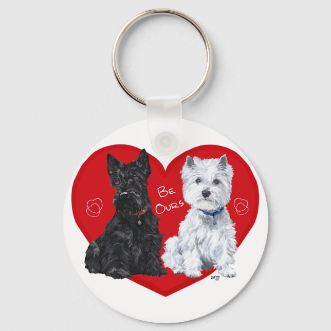 Llavero Westie y Scottie San Valentín (Anverso)