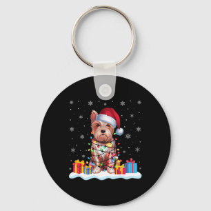 Llavero Westig Dog Santa Hat Christmas Tree Light Xmas Paj