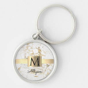 Llavero Wh & Gold Marble Gold Gold Box, DIY Black Name Mon