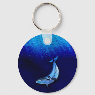Llavero Whale Vertical Motion Scene To Down In Ocean Depth