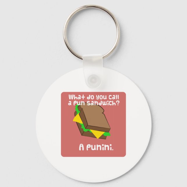 Llavero What do you call a pun sandwich? A Punini (Anverso)