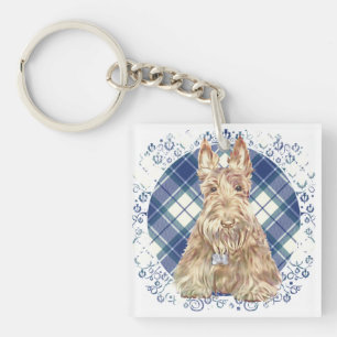Llavero Wheaten Scottie Tartan