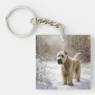 Llavero Wheaten Terrier Deja que nieve Navidad