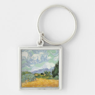 Llavero Wheatfield con los cipreses, 1889 de Vincent van