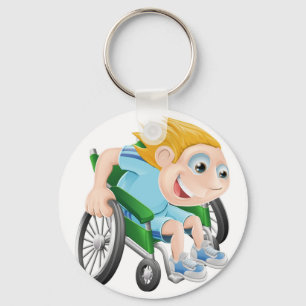 Llavero Wheelchair racing cartoon man