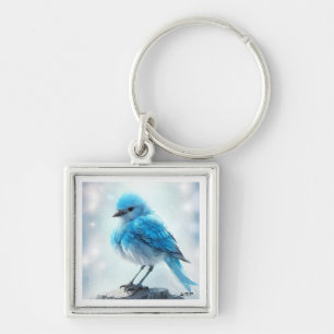 Llavero *~* Whimsical Cute Detallado Pájaro Azul AP54 Art