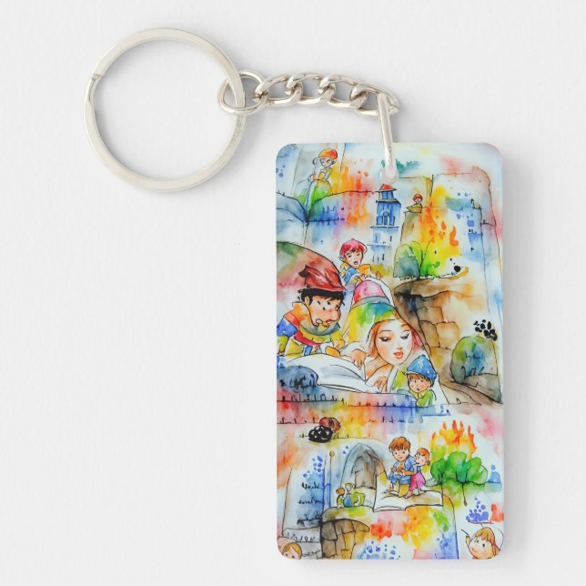 Llavero Whimsical Fairy Tale Ilustracion (Frente)