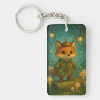 Llavero Whimsical Fox Explorer Art