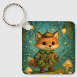Llavero Whimsical Fox Explorer Art