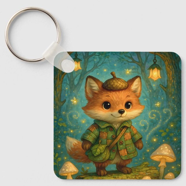 Llavero Whimsical Fox Explorer Art (Anverso)