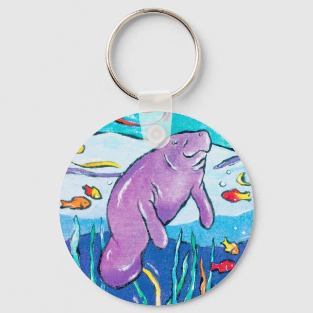 Llavero Whimsical Manatee Keychain (Anverso)