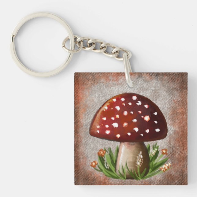 Llavero Whimsical Mushroom & Fungi Motif – Nature-Inspired (Frente)