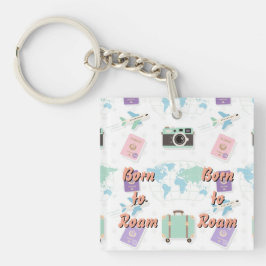 Llavero Whimsical Travel Doodle Keychain – Cute Adventure