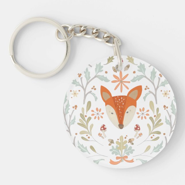 Llavero Whimsical Woodland Fox (Frente)