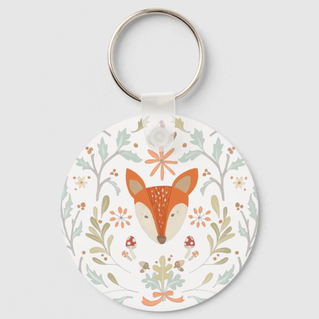 Llavero Whimsical Woodland Fox (Anverso)