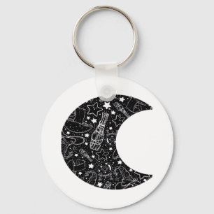 Llavero Whimsigoth Witch Moon Wicca Kawaii Gótico Tattoo A
