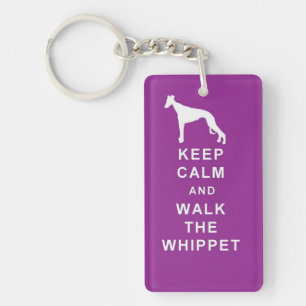 Llavero WHIPPET Mantener la calma Caminando cumpleaños