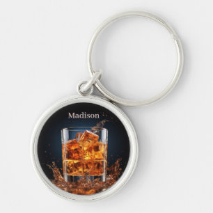 Llavero Whiskey De Nombre Personalizado En Las Rocas