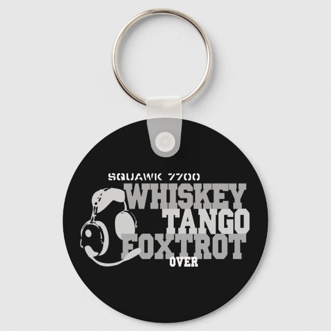 Llavero Whiskey Tango Foxtrot - Humor de aviación (Anverso)