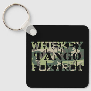 Llavero Whiskey Tango Foxtrot WTF Camuflaje Verde