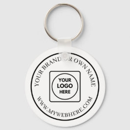 Llavero White black Custom Business Logo Promo Keychains