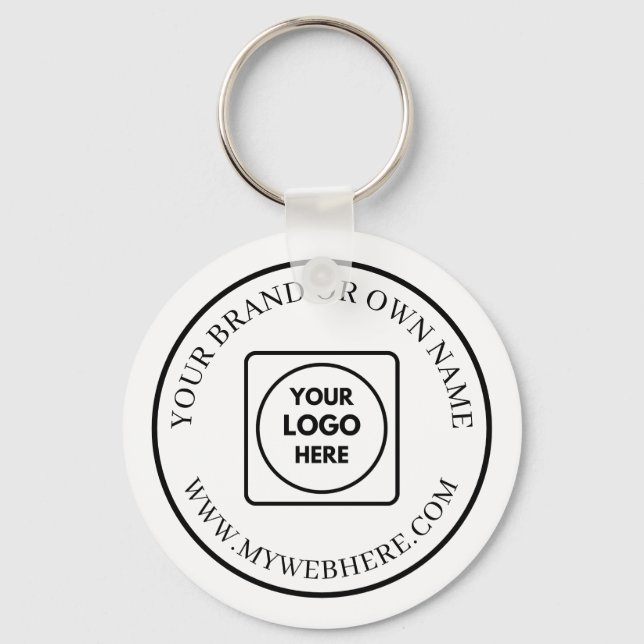 Llavero White black Custom Business Logo Promo Keychains (Anverso)