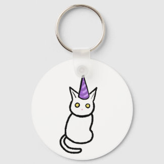 Llavero White Cat Celebration Keyring