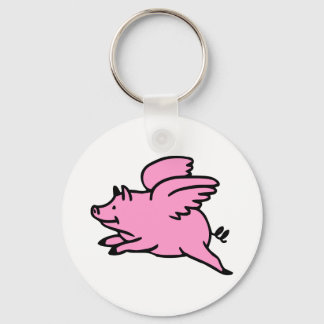 Llavero White Pink Flying Pig