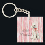 Llavero White Poodle Dog Hello Beautiful<br><div class="desc">White Poodle Dog Hello Beautiful</div>