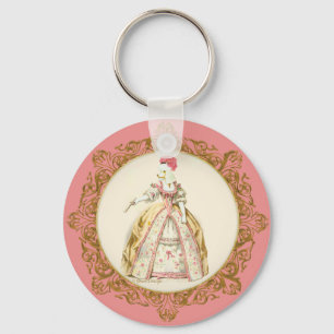 Llavero White Poodle Marie Antoinette Ornate Art