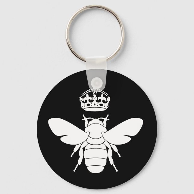 Llavero White Queen Bee Logo...Are You A Queen Bee? (Anverso)