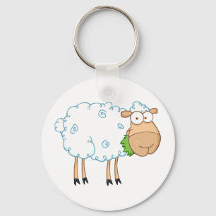 Llavero White Sheep Cartoon Character