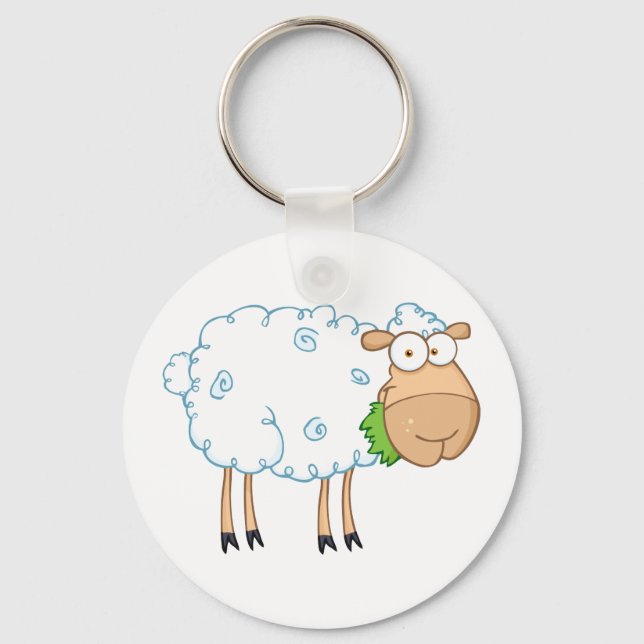 Llavero White Sheep Cartoon Character (Anverso)