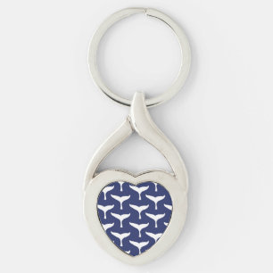 Llavero White Whale Tail Sea Animal Blue Ocean Marine