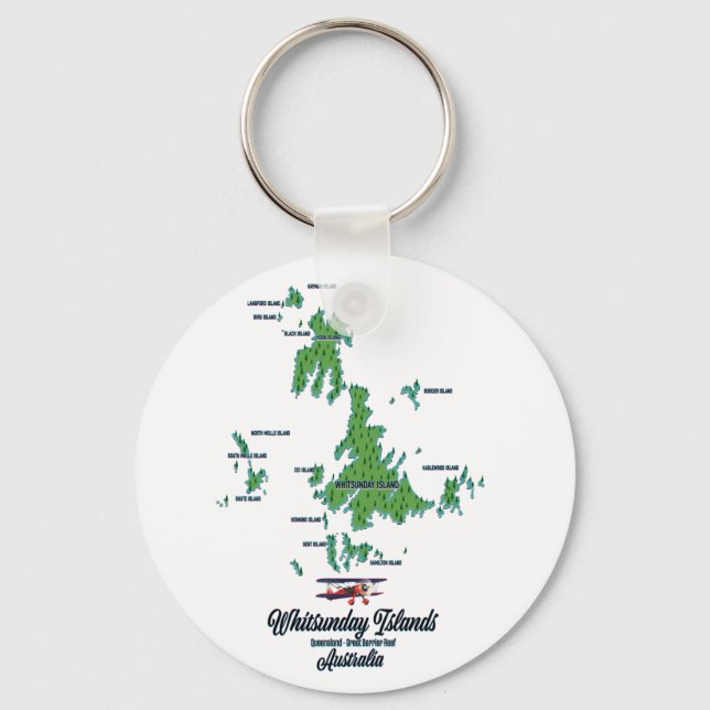 Llavero Whitsunday Islands Australia map poster (Anverso)