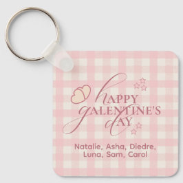 Llavero Wholesome Cute Pink Check Typography Galentines