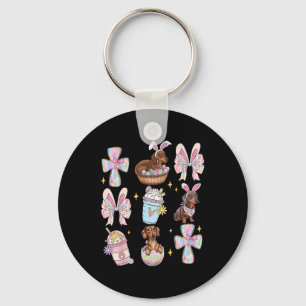 Llavero Wiener Dog Dachshund Coquette Bow Christian Doxie