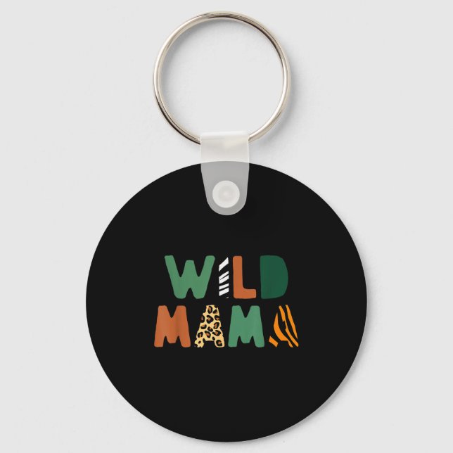 Llavero Wild Mama Zoo Born Wild Birthday Safari Jungle Fam (Anverso)