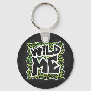 Llavero Wild Me Leopard Black and Green Design