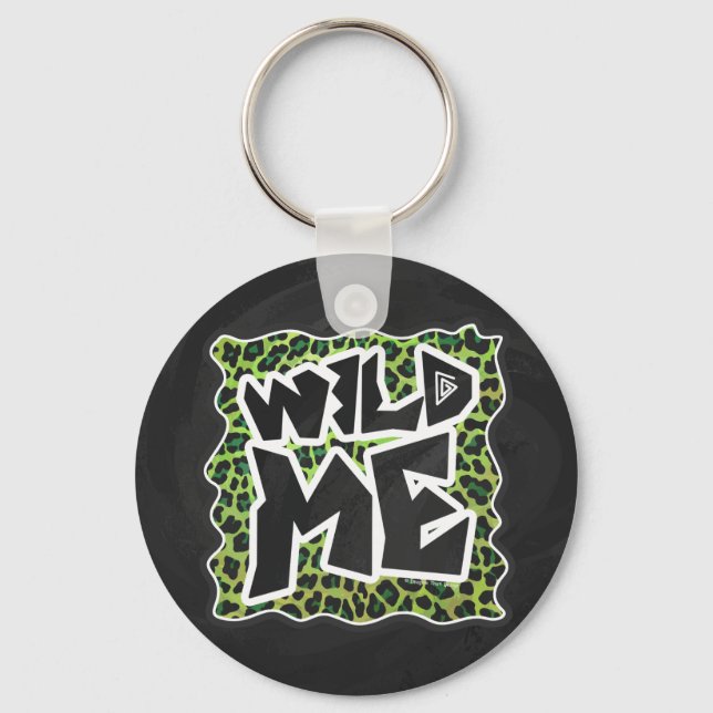 Llavero Wild Me Leopard Black and Green Design (Anverso)