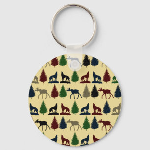 Llavero Wild Moose Wolf Wilderness Mountain Cabin Rustic