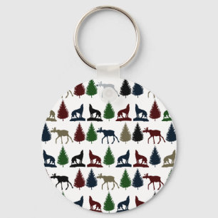 Llavero Wild Moose Wolf Wilderness Mountain Cabin Rustic