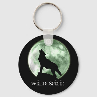 Llavero "Wild Spirit" Howling Wolf (Green)