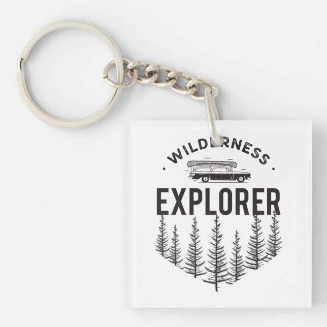 Llavero Wilderness Explorer Station Wagon Canoe Trees (Frente)