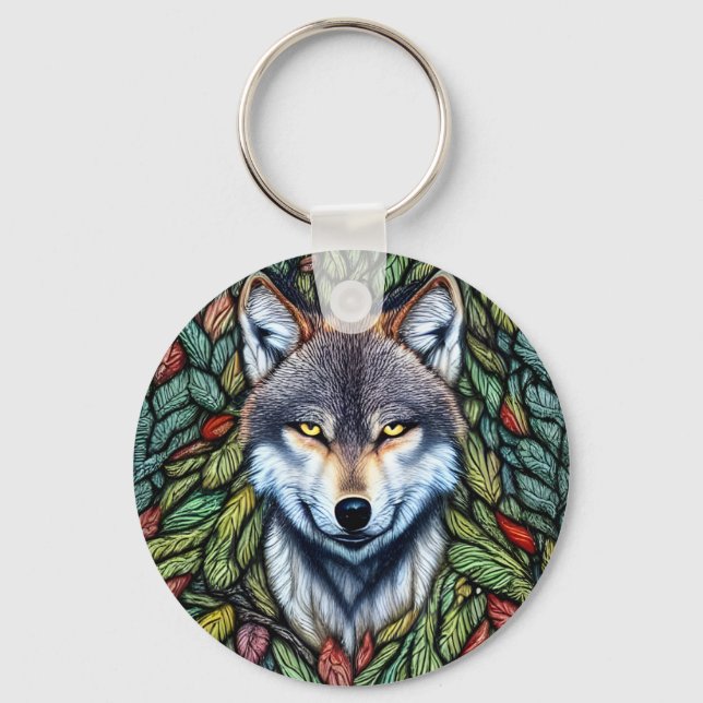 Llavero Wilderness Woodland Predator Wolf (Anverso)