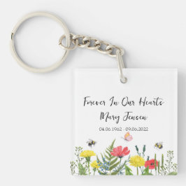 Llavero Wildflower Memorial Funeral Photo