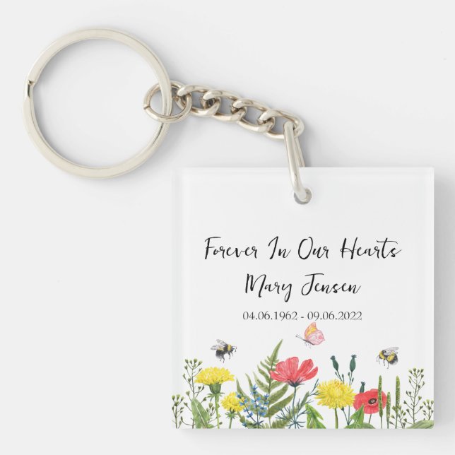 Llavero Wildflower Memorial Funeral Photo (Frente)